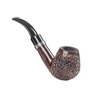 NMNMNM Tubi di Legno Fatti a Mano, Tubo Squisito Disegno del Modello di Intaglio Tubo Migliore per Donne, Uomini (Marrone)