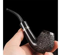 NMNMNM Tubi di Legno Fatti a Mano, Tubo Squisito Disegno del Modello di Intaglio Tubo Migliore per Donne, Uomini (Nero)