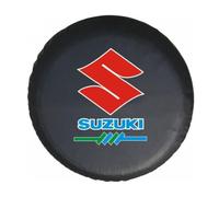 NMQDFRER Auto Scorta Copriruota Ricambio per Suzuki Jimny GJ FJ/Samurai 1998-2023,Nero Pelle Borsa Copri Pneumatici Copertura della Ruota di Scorta Custodia Protettiva,14 inch for Tyre (24"-27")