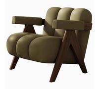 NMVAWIPT Divano Singolo Color Crema Con Braccioli Morbidi E Imbottiti For Bar, Caffè, Balconi, Casa, Poltrona Da Hotel Lussuosa Sofisticata Struttura In Legno(Reddish Brown)