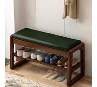 NMVAWIPT Panca Portascarpe A 2 Ripiani 80x34x42 Cm For Ingresso, Sgabello E Seduta In Legno Massello(Color 2)