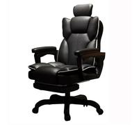 NMVAWIPT Poltrona Da Ufficio Big & Tall Executive Con Schienale Alto Reclinabile, Poggiapiedi E Cuscino Lombare For Casa O Lavoro(Black)