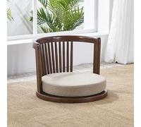 NMVAWIPT Sedia Da Meditazione Giapponese Con Braccioli E Supporto For La Schiena, Tradizionale Poltrona Tatami Pavimento In Legno Massello Di Frassino(Ebony Finish-grey Seat)