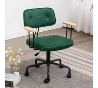 NMVAWIPT Sedia Da Scrivania In Pelle Retrò - Sedia Da Ufficio Ergonomica Girevole Con Ruote - Sedia Da Computer Regolabile For Lo Studio A Casa(Dark Green)