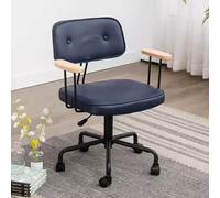 NMVAWIPT Sedia Da Scrivania In Pelle Retrò - Sedia Da Ufficio Ergonomica Girevole Con Ruote - Sedia Da Computer Regolabile For Lo Studio A Casa(Navy Blue)