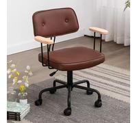 NMVAWIPT Sedia Da Scrivania In Pelle Retrò - Sedia Da Ufficio Ergonomica Girevole Con Ruote - Sedia Da Computer Regolabile For Lo Studio A Casa(Brown)