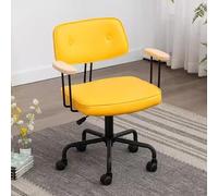 NMVAWIPT Sedia Da Scrivania In Pelle Retrò - Sedia Da Ufficio Ergonomica Girevole Con Ruote - Sedia Da Computer Regolabile For Lo Studio A Casa(Yellow)