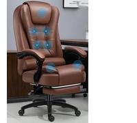 NMVAWIPT Sedia Da Ufficio Direzionale Big & Tall, Sedia Da Scrivania Ergonomica Con Schienale Alto Regolabile Con Inclinazione Di 135°, Capacità Di Carico Di 250 Kg(Brown,Massage)