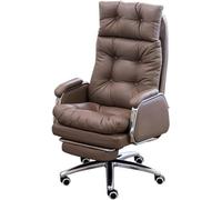 NMVAWIPT Sedia Da Ufficio Ergonomica Big & Tall Executive Con Reclinazione A 155° E Poggiapiedi Retrattile - Sedia Operativa In Similpelle(Khaki)