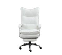 NMVAWIPT Sedia Da Ufficio Ergonomica Con Schienale Alto - Sedia Da Ufficio In Similpelle Retrò Con Memory Foam, Altezza E Inclinazione Regolabili, Girevole A 360°(White)