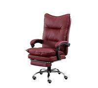 NMVAWIPT Sedia Da Ufficio Ergonomica Con Schienale Alto - Sedia Da Ufficio In Similpelle Retrò Con Memory Foam, Altezza E Inclinazione Regolabili, Girevole A 360°(Red)