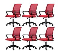 NMVAWIPT Sedia Da Ufficio Ergonomica Girevole Con Supporto Lombare, Altezza Regolabile, Schienale In Rete, Sedia Da Lavoro For Computer(Red-black,6 Pieces)