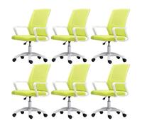 NMVAWIPT Sedia Da Ufficio Ergonomica Girevole Con Supporto Lombare, Altezza Regolabile, Schienale In Rete, Sedia Da Lavoro For Computer(Green-white,6 Pieces)