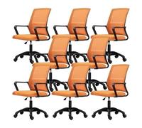 NMVAWIPT Sedia Da Ufficio Ergonomica Girevole Con Supporto Lombare, Altezza Regolabile, Schienale In Rete, Sedia Da Lavoro For Computer(Orange-black,8 Pieces)