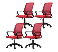 NMVAWIPT Sedia Da Ufficio Ergonomica Girevole Con Supporto Lombare, Altezza Regolabile, Schienale In Rete, Sedia Da Lavoro For Computer(Red-black,4 Pieces)