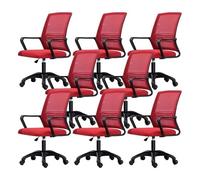 NMVAWIPT Sedia Da Ufficio Ergonomica Girevole Con Supporto Lombare, Altezza Regolabile, Schienale In Rete, Sedia Da Lavoro For Computer(Red-black,8 Pieces)
