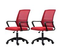 NMVAWIPT Sedia Da Ufficio Ergonomica Girevole Con Supporto Lombare, Altezza Regolabile, Schienale In Rete, Sedia Da Lavoro For Computer(Red-black,2 Pieces)