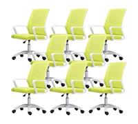 NMVAWIPT Sedia Da Ufficio Ergonomica Girevole Con Supporto Lombare, Altezza Regolabile, Schienale In Rete, Sedia Da Lavoro For Computer(Green-white,8 Pieces)
