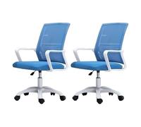 NMVAWIPT Sedia Da Ufficio Ergonomica Girevole Con Supporto Lombare, Altezza Regolabile, Schienale In Rete, Sedia Da Lavoro For Computer(Blue-white,2 Pieces)