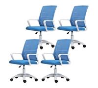 NMVAWIPT Sedia Da Ufficio Ergonomica Girevole Con Supporto Lombare, Altezza Regolabile, Schienale In Rete, Sedia Da Lavoro For Computer(Blue-white,4 Pieces)