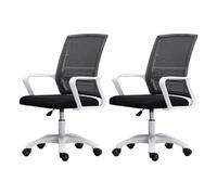 NMVAWIPT Sedia Da Ufficio Ergonomica Girevole Con Supporto Lombare, Altezza Regolabile, Schienale In Rete, Sedia Da Lavoro For Computer(Black-white,2 Pieces)