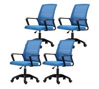 NMVAWIPT Sedia Da Ufficio Ergonomica Girevole Con Supporto Lombare, Altezza Regolabile, Schienale In Rete, Sedia Da Lavoro For Computer(Blue-black,4 Pieces)