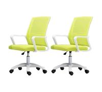 NMVAWIPT Sedia Da Ufficio Ergonomica Girevole Con Supporto Lombare, Altezza Regolabile, Schienale In Rete, Sedia Da Lavoro For Computer(Green-white,2 Pieces)