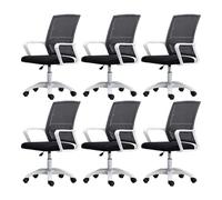 NMVAWIPT Sedia Da Ufficio Ergonomica Girevole Con Supporto Lombare, Altezza Regolabile, Schienale In Rete, Sedia Da Lavoro For Computer(Black-white,6 Pieces)