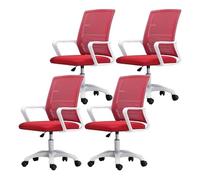 NMVAWIPT Sedia Da Ufficio Ergonomica Girevole Con Supporto Lombare, Altezza Regolabile, Schienale In Rete, Sedia Da Lavoro For Computer(Red-white,4 Pieces)