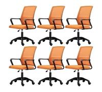 NMVAWIPT Sedia Da Ufficio Ergonomica Girevole Con Supporto Lombare, Altezza Regolabile, Schienale In Rete, Sedia Da Lavoro For Computer(Orange-black,6 Pieces)