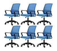 NMVAWIPT Sedia Da Ufficio Ergonomica Girevole Con Supporto Lombare, Altezza Regolabile, Schienale In Rete, Sedia Da Lavoro For Computer(Blue-black,6 Pieces)