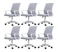 NMVAWIPT Sedia Da Ufficio Ergonomica Girevole Con Supporto Lombare, Altezza Regolabile, Schienale In Rete, Sedia Da Lavoro For Computer(Gray-white,6 Pieces)