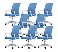 NMVAWIPT Sedia Da Ufficio Ergonomica Girevole Con Supporto Lombare, Altezza Regolabile, Schienale In Rete, Sedia Da Lavoro For Computer(Blue-white,8 Pieces)