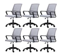 NMVAWIPT Sedia Da Ufficio Ergonomica Girevole Con Supporto Lombare, Altezza Regolabile, Schienale In Rete, Sedia Da Lavoro For Computer(Gray-black,6 Pieces)