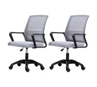 NMVAWIPT Sedia Da Ufficio Ergonomica Girevole Con Supporto Lombare, Altezza Regolabile, Schienale In Rete, Sedia Da Lavoro For Computer(Gray-black,2 Pieces)