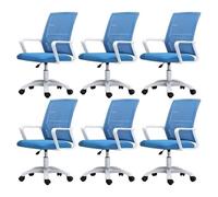 NMVAWIPT Sedia Da Ufficio Ergonomica Girevole Con Supporto Lombare, Altezza Regolabile, Schienale In Rete, Sedia Da Lavoro For Computer(Blue-white,6 Pieces)