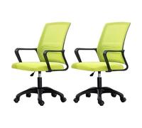 NMVAWIPT Sedia Da Ufficio Ergonomica Girevole Con Supporto Lombare, Altezza Regolabile, Schienale In Rete, Sedia Da Lavoro For Computer(Green-black,2 Pieces)