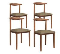 NMVAWIPT Sedie Da Pranzo Moderne, Cuscino In Cotone E Lino Con Superficie Impermeabile, Gambe In Metallo For Soggiorno, Camera Letto Cucina(Walnut+Coffee,4pcs)