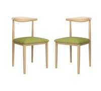 NMVAWIPT Sedie Da Pranzo Moderne, Cuscino In Cotone E Lino Con Superficie Impermeabile, Gambe In Metallo For Soggiorno, Camera Letto Cucina(Wood+Green,2pcs)