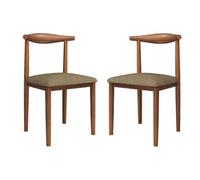 NMVAWIPT Sedie Da Pranzo Moderne, Cuscino In Cotone E Lino Con Superficie Impermeabile, Gambe In Metallo For Soggiorno, Camera Letto Cucina(Walnut+Coffee,2pcs)