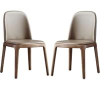 NMVAWIPT Set Di 2 Sedie Da Pranzo In Pelle For Soggiorno, Camera Letto, Sala D'attesa, Cucina Senza Braccioli(Light Brown)