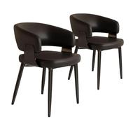 NMVAWIPT Set Di 2 Sedie Da Pranzo Moderne, Comode Imbottite Alla Moda Con Schienale Alto For Cucina(Black)