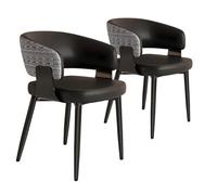 NMVAWIPT Set Di 2 Sedie Da Pranzo Moderne, Comode Imbottite Alla Moda Con Schienale Alto For Cucina(Dark Gray)