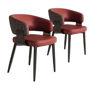 NMVAWIPT Set Di 2 Sedie Da Pranzo Moderne, Comode Imbottite Alla Moda Con Schienale Alto For Cucina(Red)