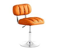 NMVAWIPT Set Di 2 Sgabelli Da Bar In Metallo Alti Fino Al Bancone, Sedia Girevole In Similpelle, Cuscino Spesso, Sgabello Regolabile For Isola Cucina(Orange B,Low 1pcs)