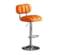 NMVAWIPT Set Di 2 Sgabelli Da Bar In Metallo Alti Fino Al Bancone, Sedia Girevole In Similpelle, Cuscino Spesso, Sgabello Regolabile For Isola Cucina(Orange B,High 1pcs)