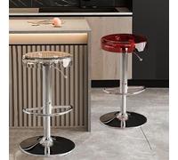 NMVAWIPT Set Di 2 Sgabelli Da Bar Moderni In Acrilico - Altezza Regolabile 24"-32", Girevole A 360° For Isola Cucina(Clear+red)