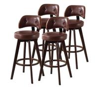 NMVAWIPT Set Di 4 Sgabelli Da Bar Girevoli Retrò - Sedie In Similpelle Con Altezza Regolabile E Gambe In Legno For Isola Cucina(Color 9,Height 87cm)