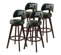 NMVAWIPT Set Di 4 Sgabelli Da Bar Girevoli Retrò - Sedie In Similpelle Con Altezza Regolabile E Gambe In Legno For Isola Cucina(Color 5,Height 77cm)