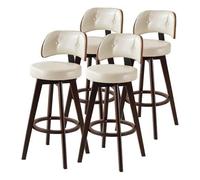 NMVAWIPT Set Di 4 Sgabelli Da Bar Girevoli Retrò - Sedie In Similpelle Con Altezza Regolabile E Gambe In Legno For Isola Cucina(#1,Height 67cm)